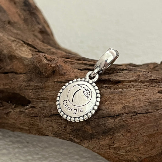 State of Georgia Exclusive Dangle Charm Pendant for Pandora Bracelet S925 Silver