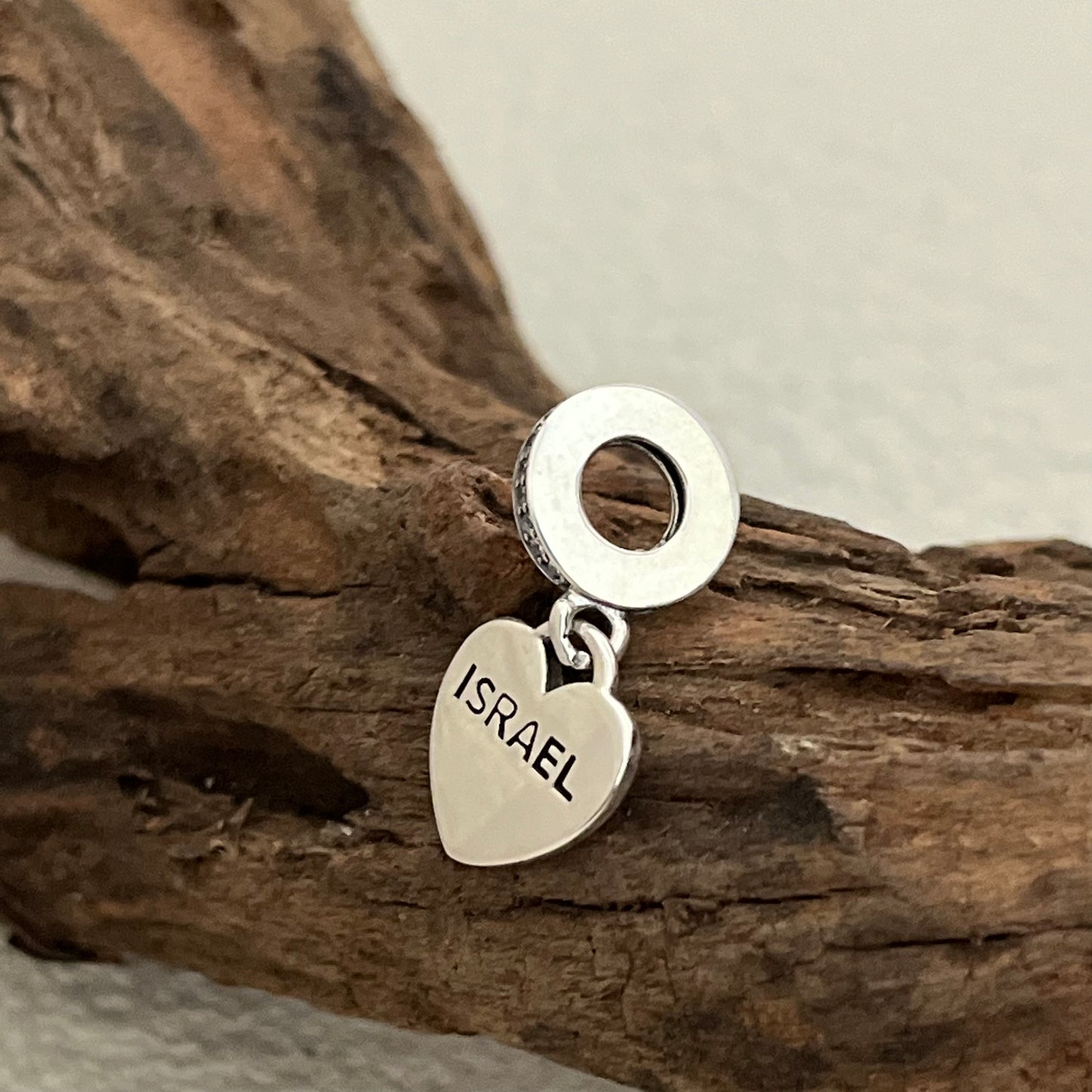Israel Flag Heart Exclusive Dangle Charm Pendant for Pandora Bracelet S925 Silver