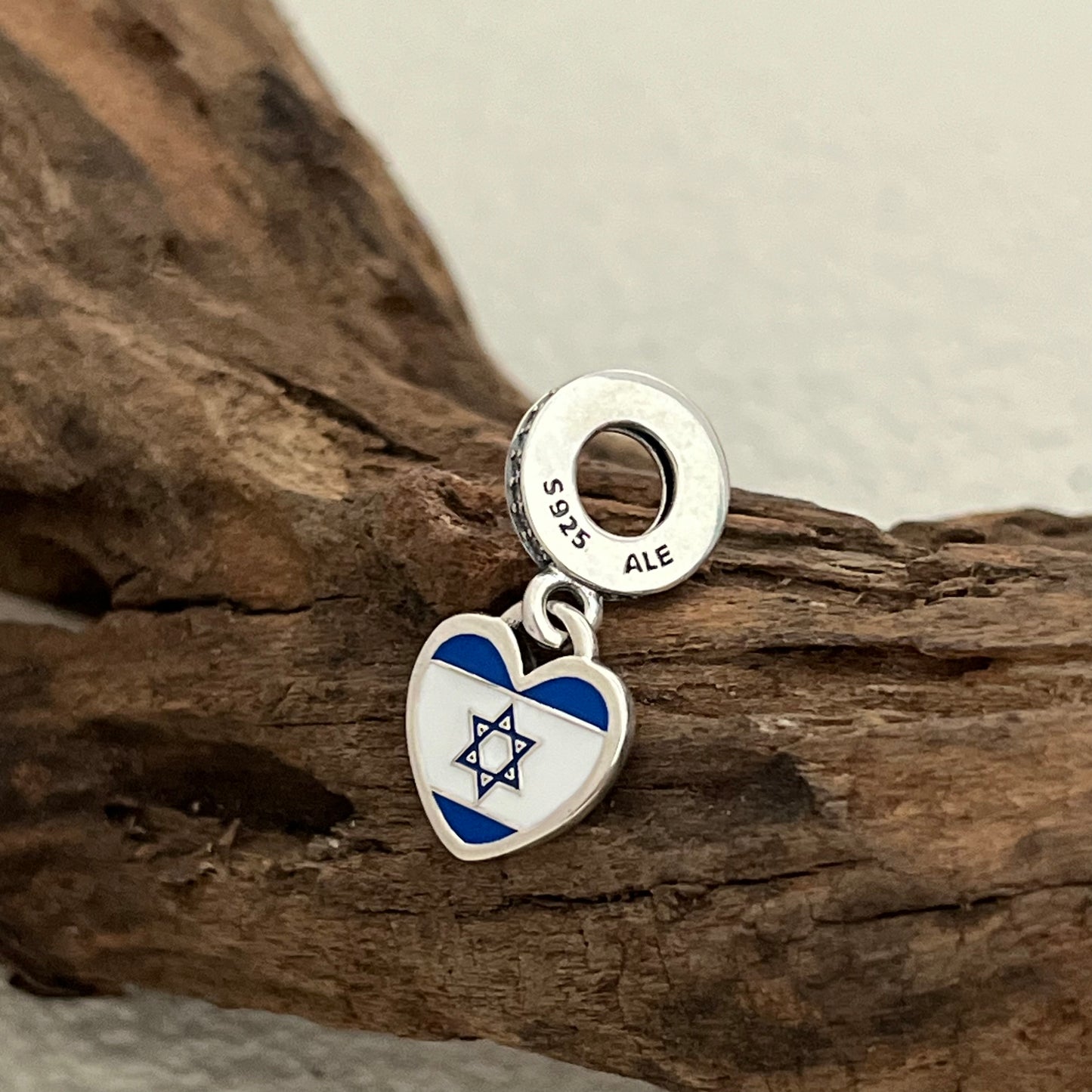 Israel Flag Heart Exclusive Dangle Charm Pendant for Pandora Bracelet S925 Silver