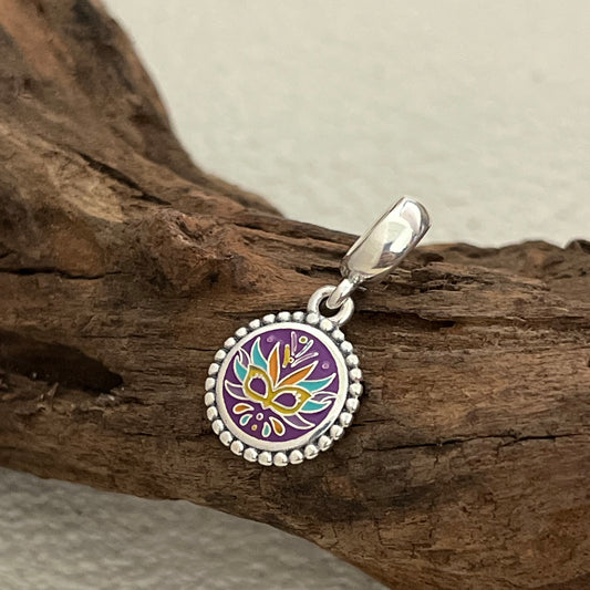 Mask Brazilian Carnival Exclusive Dangle Charm Pendant for Pandora Bracelet S925 Silver