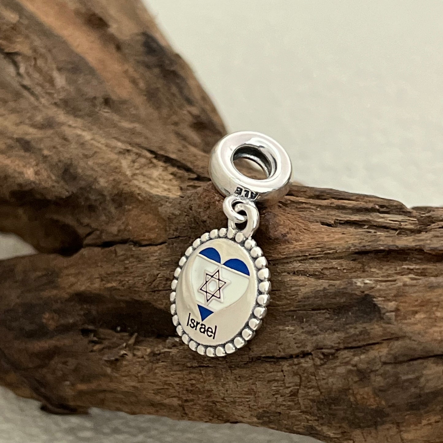 Israel Heart Flag Exclusive Dangle Charm Pendant for Pandora Bracelet S925 Silver