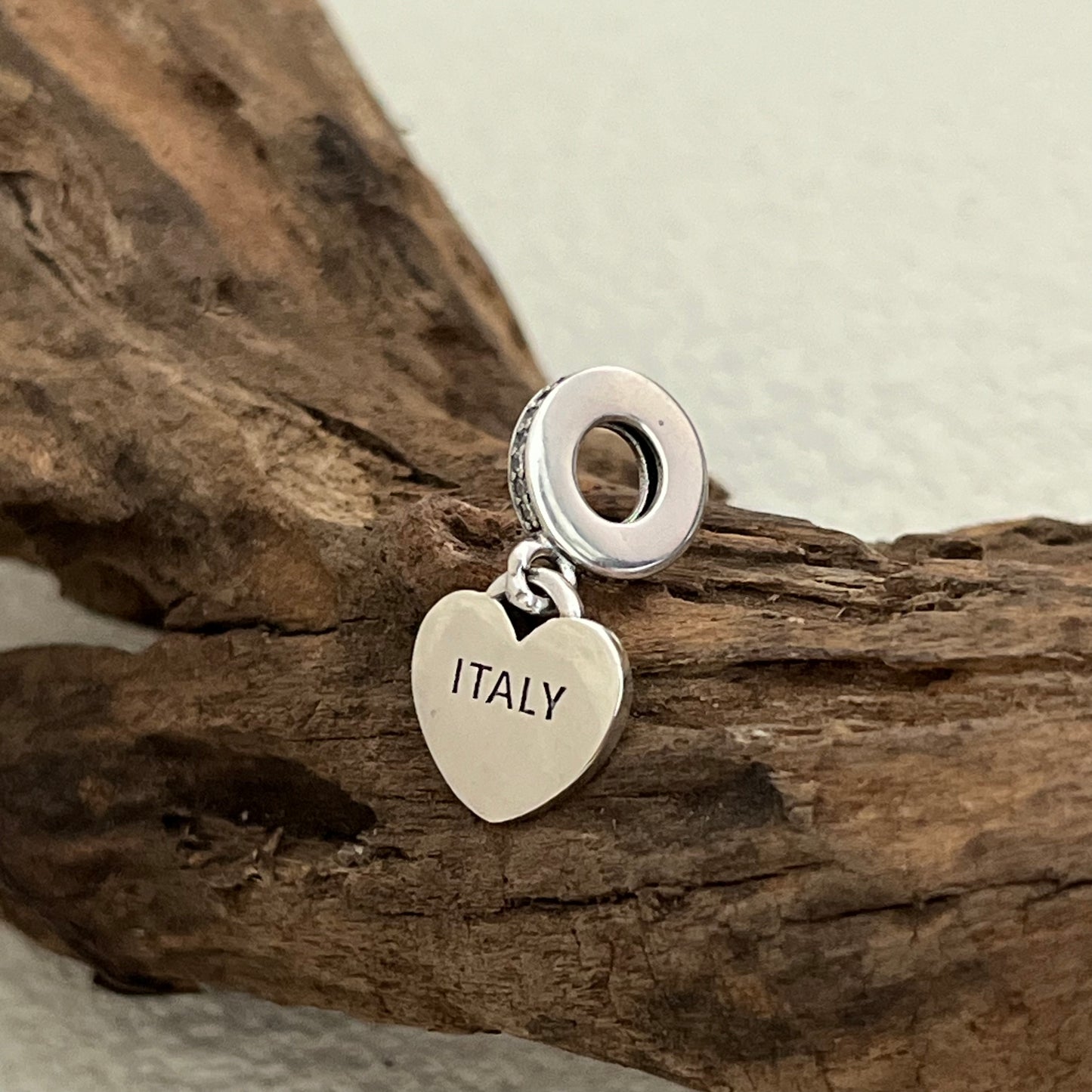 Italy Flag Heart Exclusive Dangle Charm Pendant for Pandora Bracelet S925 Silver