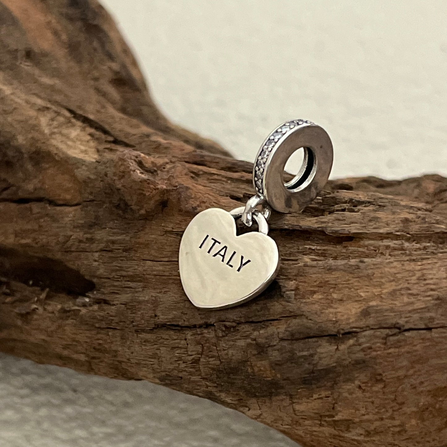 Italy Flag Heart Exclusive Dangle Charm Pendant for Pandora Bracelet S925 Silver