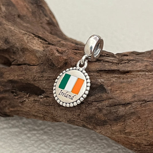 Ireland Flag Exclusive Dangle Charm Pendant for Pandora Bracelet S925 Silver