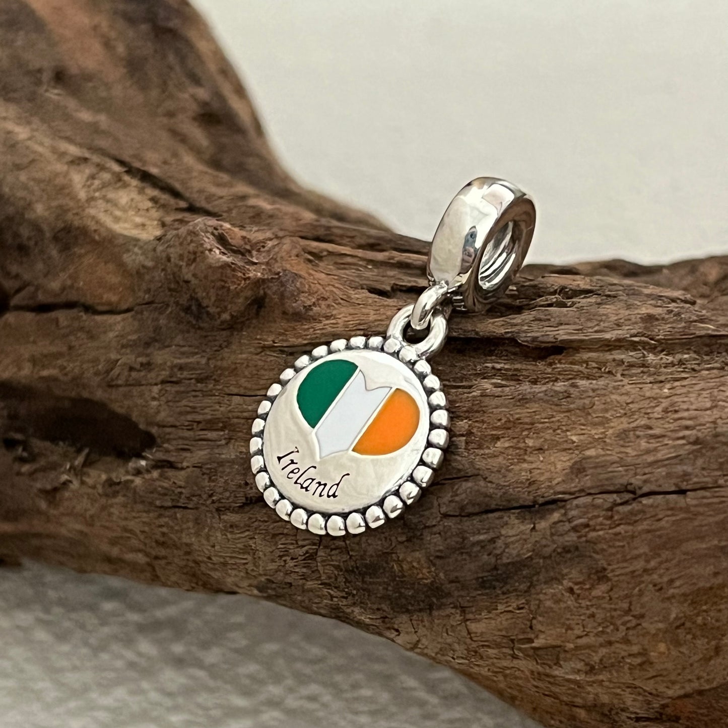 Ireland Heart Flag Exclusive Dangle Charm Pendant for Pandora Bracelet S925 Silver