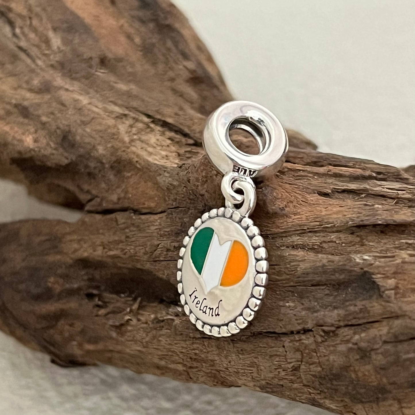 Ireland Heart Flag Exclusive Dangle Charm Pendant for Pandora Bracelet S925 Silver