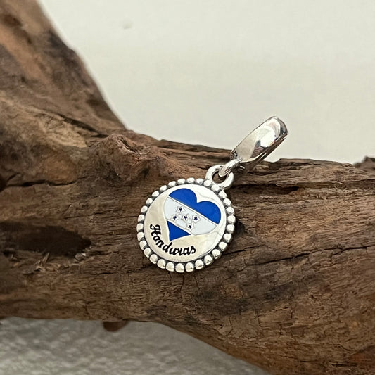 Honduras Heart Flag Exclusive Dangle Charm Pendant for Pandora Bracelet S925 Silver