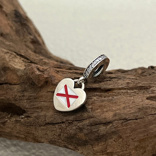 Northern Ireland Flag Exclusive Heart Dangle Charm Pendant for Pandora Bracelet S925 Silver