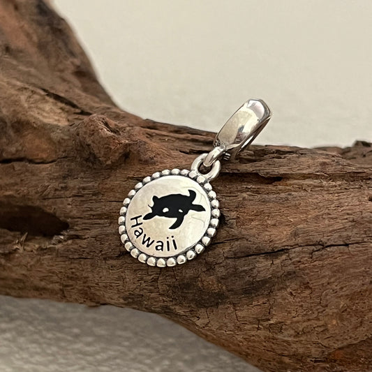 Hawaii Black turtle Exclusive Heart Dangle Charm Pendant for Pandora Bracelet S925 Silver