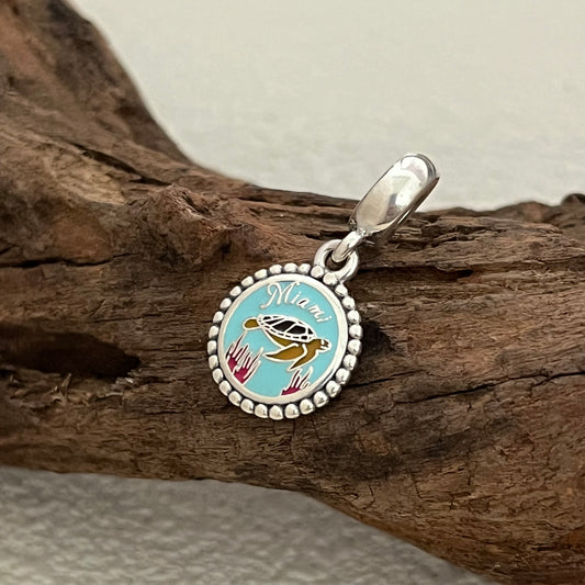 Miami Sea turtle Exclusive Dangle Charm Pendant for Pandora Bracelet S925 Silver