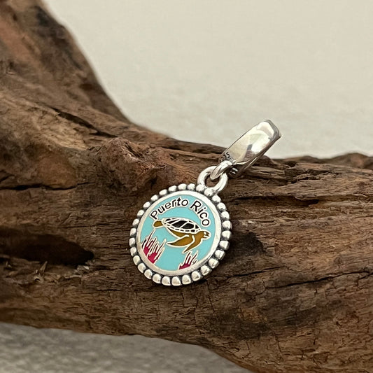 Puerto Rico Sea turtle Exclusive Dangle Charm Pendant for Pandora Bracelet S925 Silver