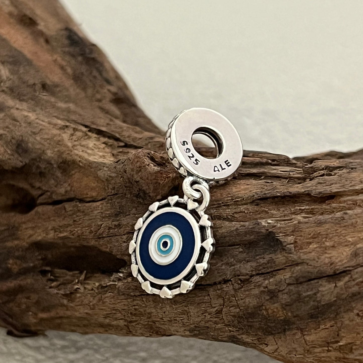Evil Eye Heart around Exclusive Dangle Charm Pendant for Pandora Bracelet S925 Silver