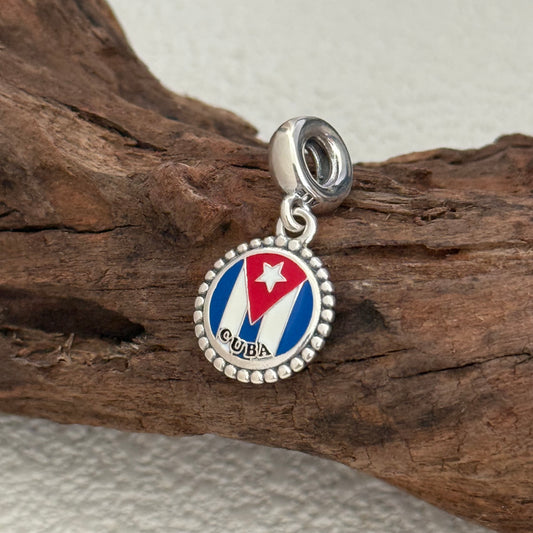 Cuba Flag Exclusive Dangle Charm Pendant for Pandora Bracelet S925 Silver