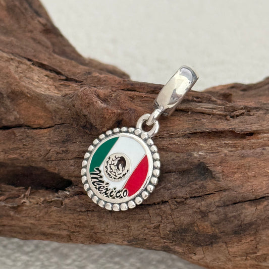 Mexico Flag Exclusive Dangle Charm Pendant for Pandora Bracelet S925 Silver
