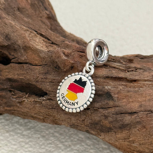 Germany Map Flag Exclusive Dangle Charm Pendant for Pandora Bracelet S925 Silver