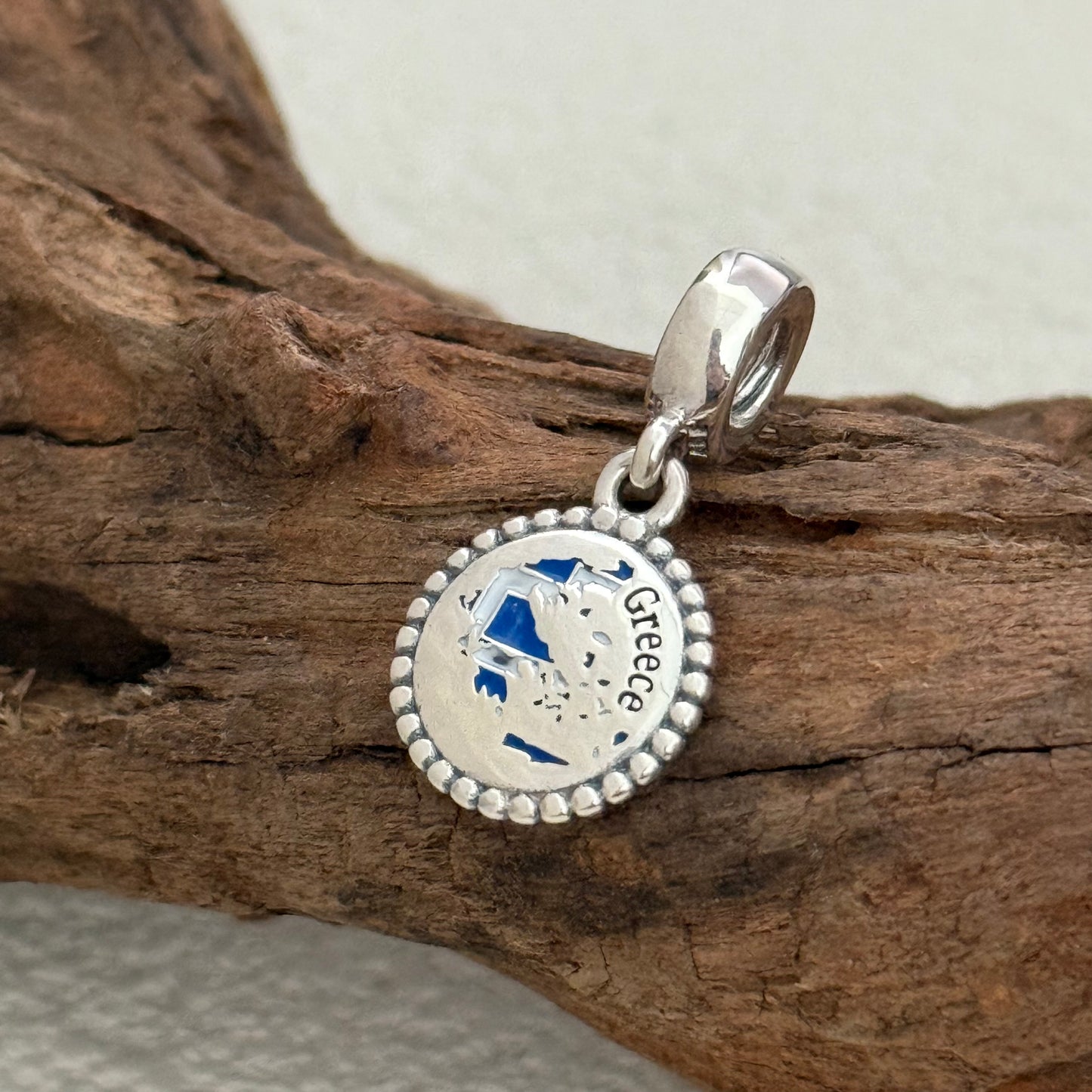 Greece Map Flag Exclusive Dangle Charm Pendant for Pandora Bracelet S925 Silver