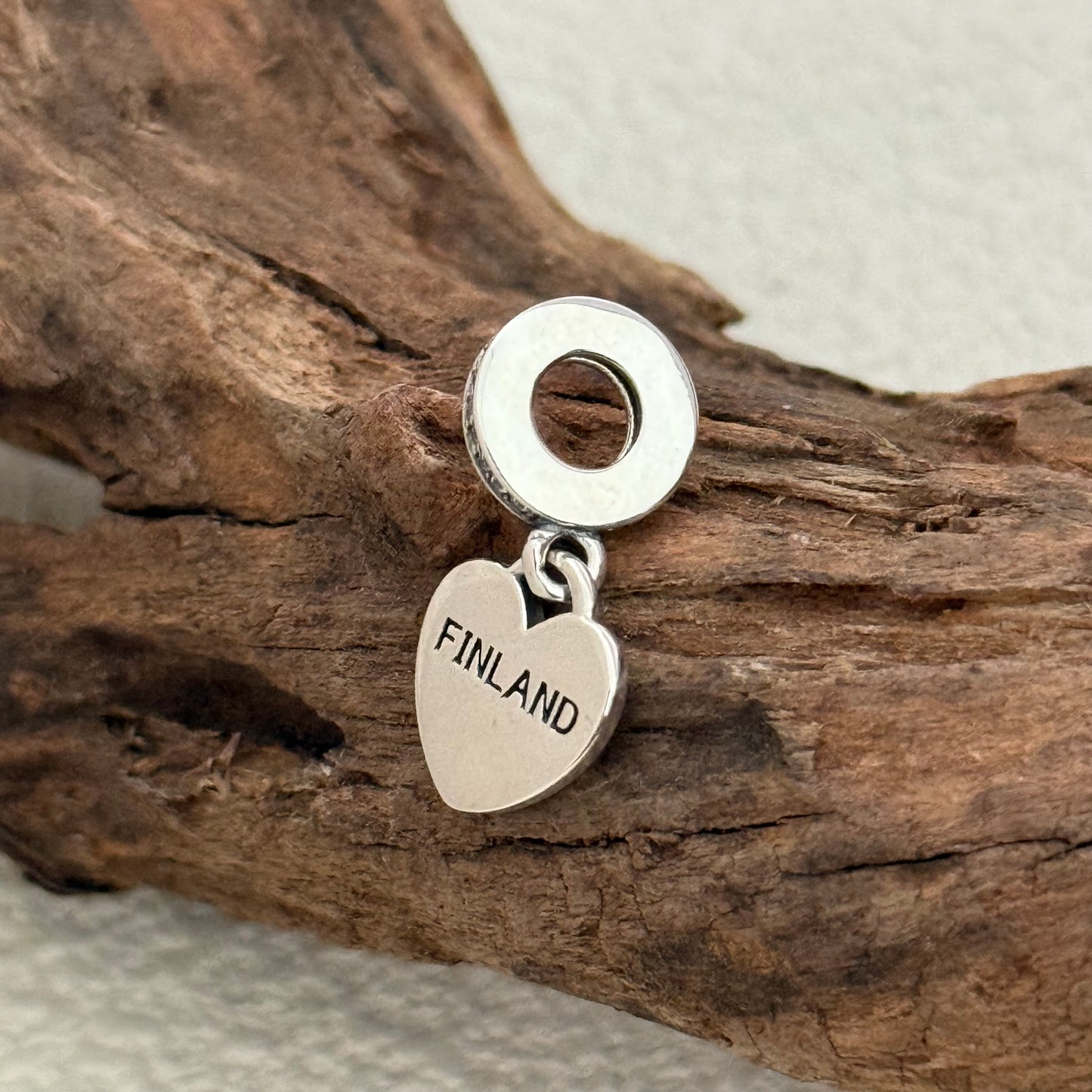 Pandora Finland Flag Heart Exclusive Dangle Charm Pendant for Pandora Bracelet S925 Silver