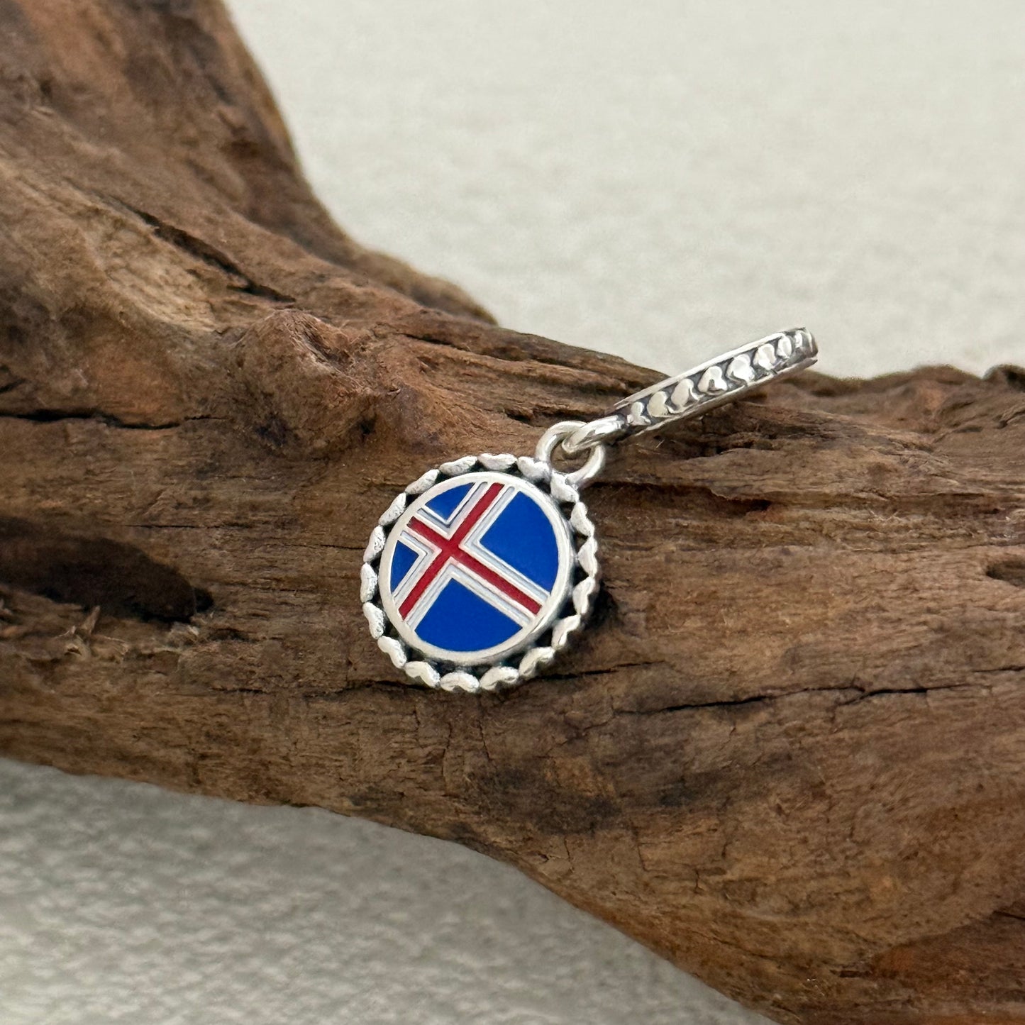 Pandora ICELAND Flag Exclusive Dangle Charm Pendant for Pandora Bracelet S925 Silver