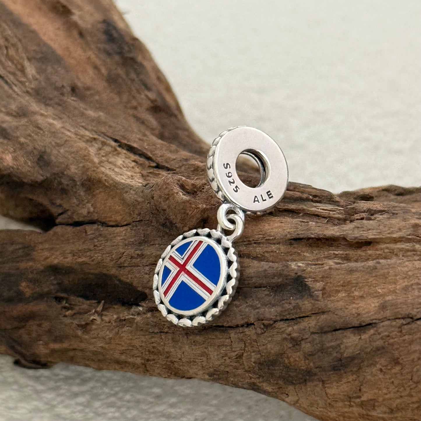 Pandora ICELAND Flag Exclusive Dangle Charm Pendant for Pandora Bracelet S925 Silver