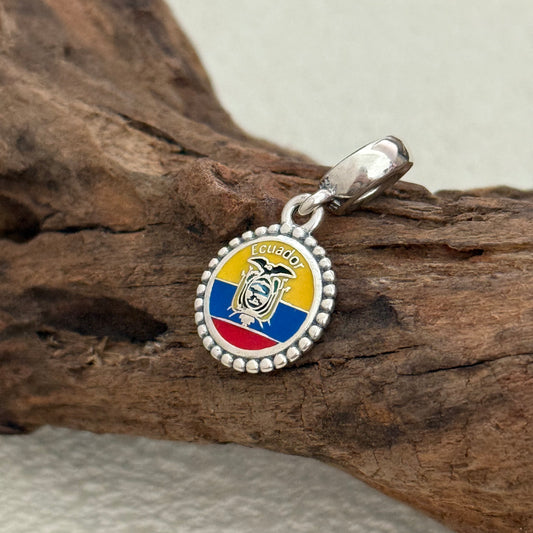 Ecuador Flag Exclusive Heart Dangle Charm Pendant for Pandora Bracelet