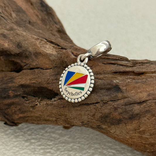 Seychelles Flag Exclusive Dangle Charm Pendant for Pandora Bracelet