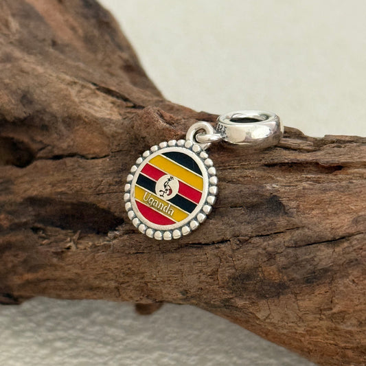 Uganda Flag Exclusive Dangle Charm Pendant for Pandora Bracelet