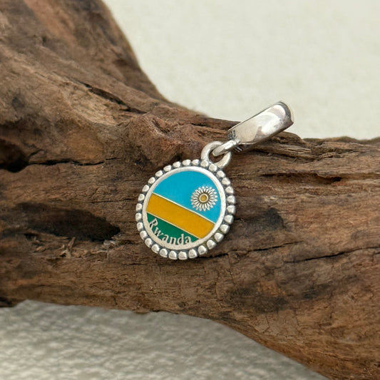 Rwanda Flag Exclusive Dangle Charm Pendant for Pandora Bracelet