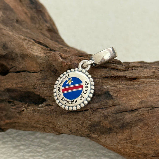 Democratic Republic of Congo Exclusive Dangle Charm Pendant for Pandora Bracelet