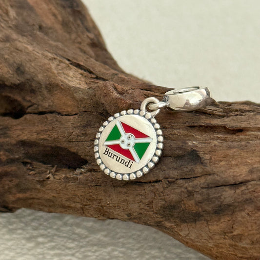 Burundi Flag Exclusive Dangle Charm Pendant for Pandora Bracelet