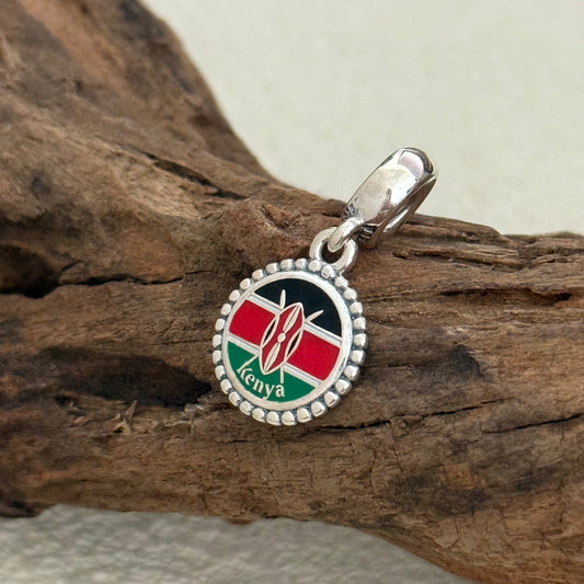 Kenya Flag Exclusive Dangle Charm Pendant for Pandora Bracelet