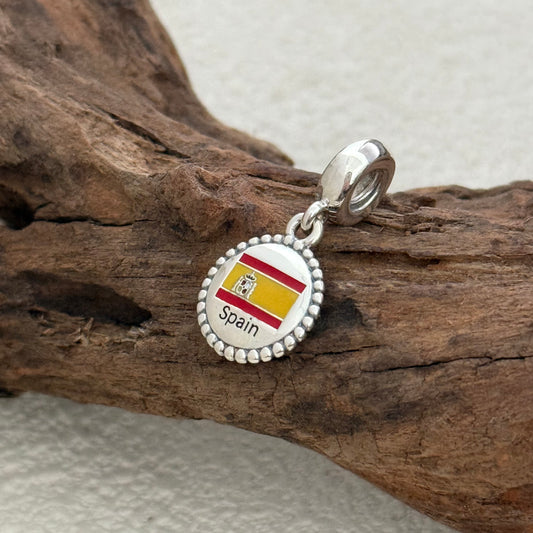 Spain Flag Exclusive Dangle Charm Pendant for Pandora Bracelet