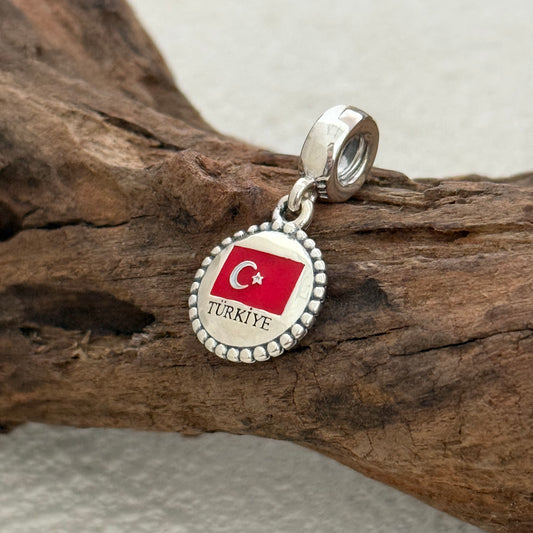 Turkey Flag Exclusive Dangle Charm Pendant for Pandora Bracelet
