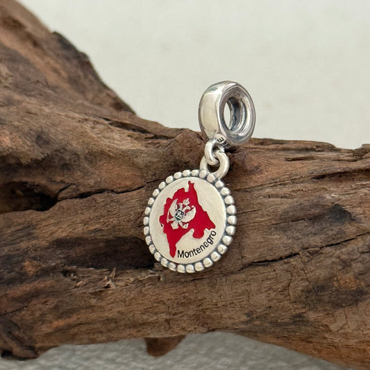 Montenegro Map Flag Exclusive Dangle Charm Pendant for Pandora Bracelet