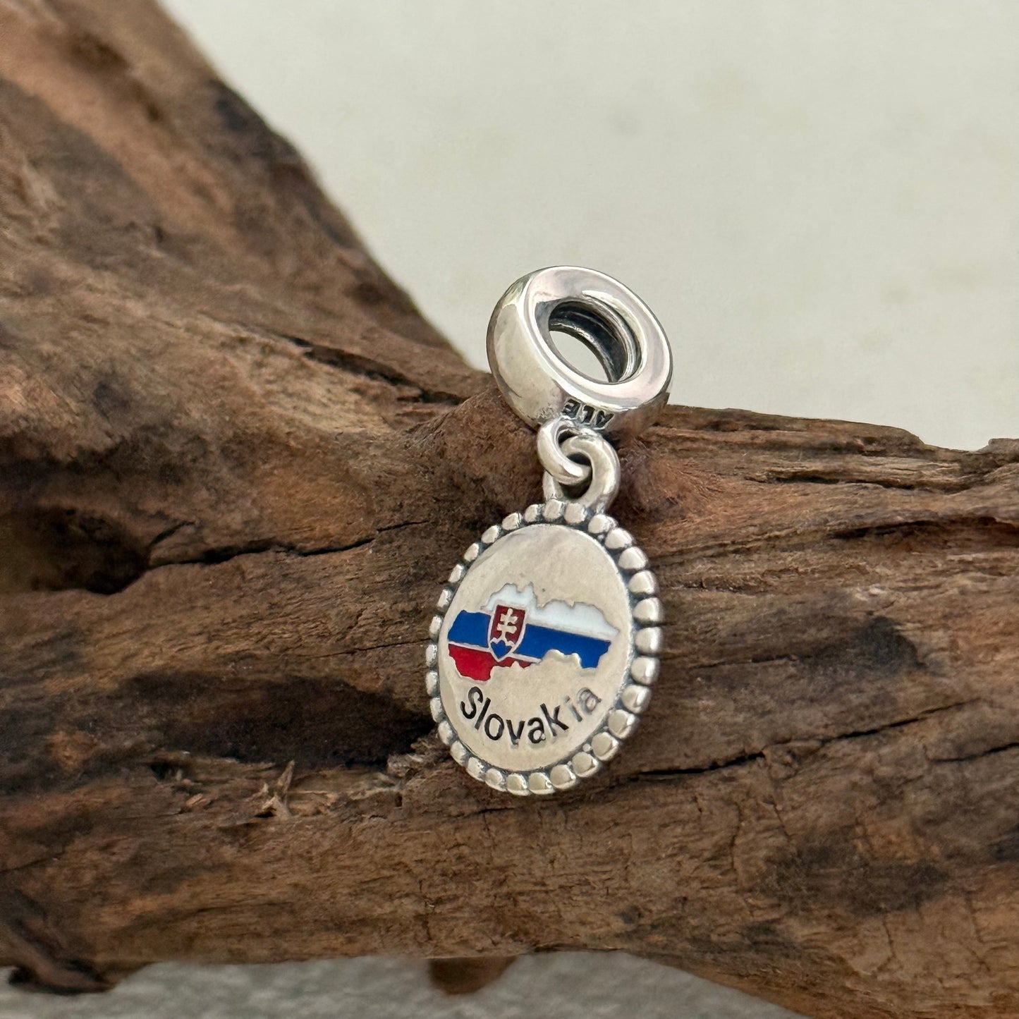Slovakia Map Flag Exclusive Dangle Charm Pendant for Pandora Bracelet