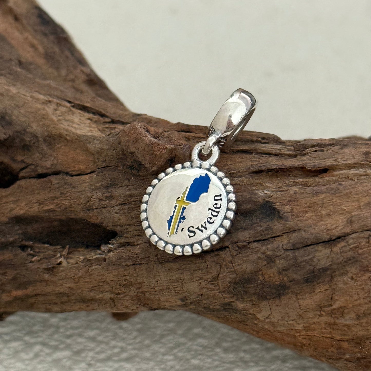 Sweden Map Flag Exclusive Dangle Charm Pendant for Pandora Bracelet