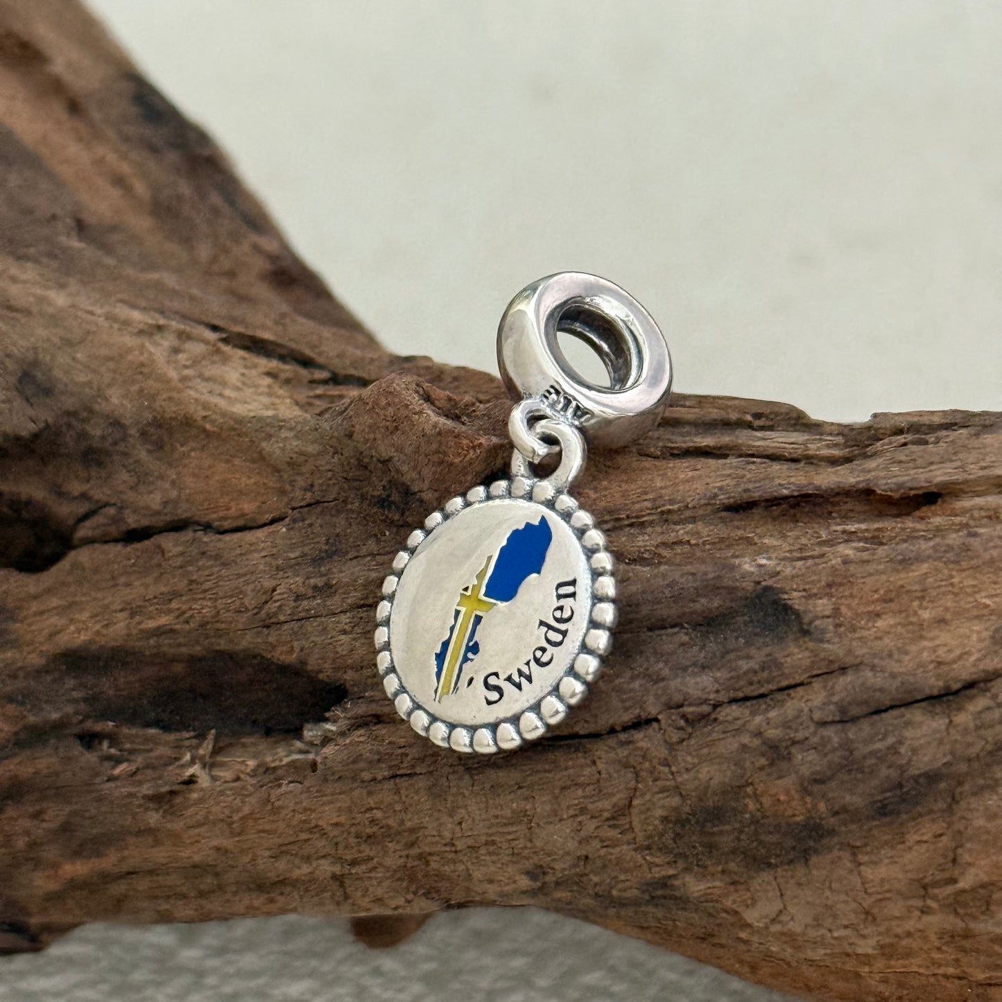Sweden Map Flag Exclusive Dangle Charm Pendant for Pandora Bracelet