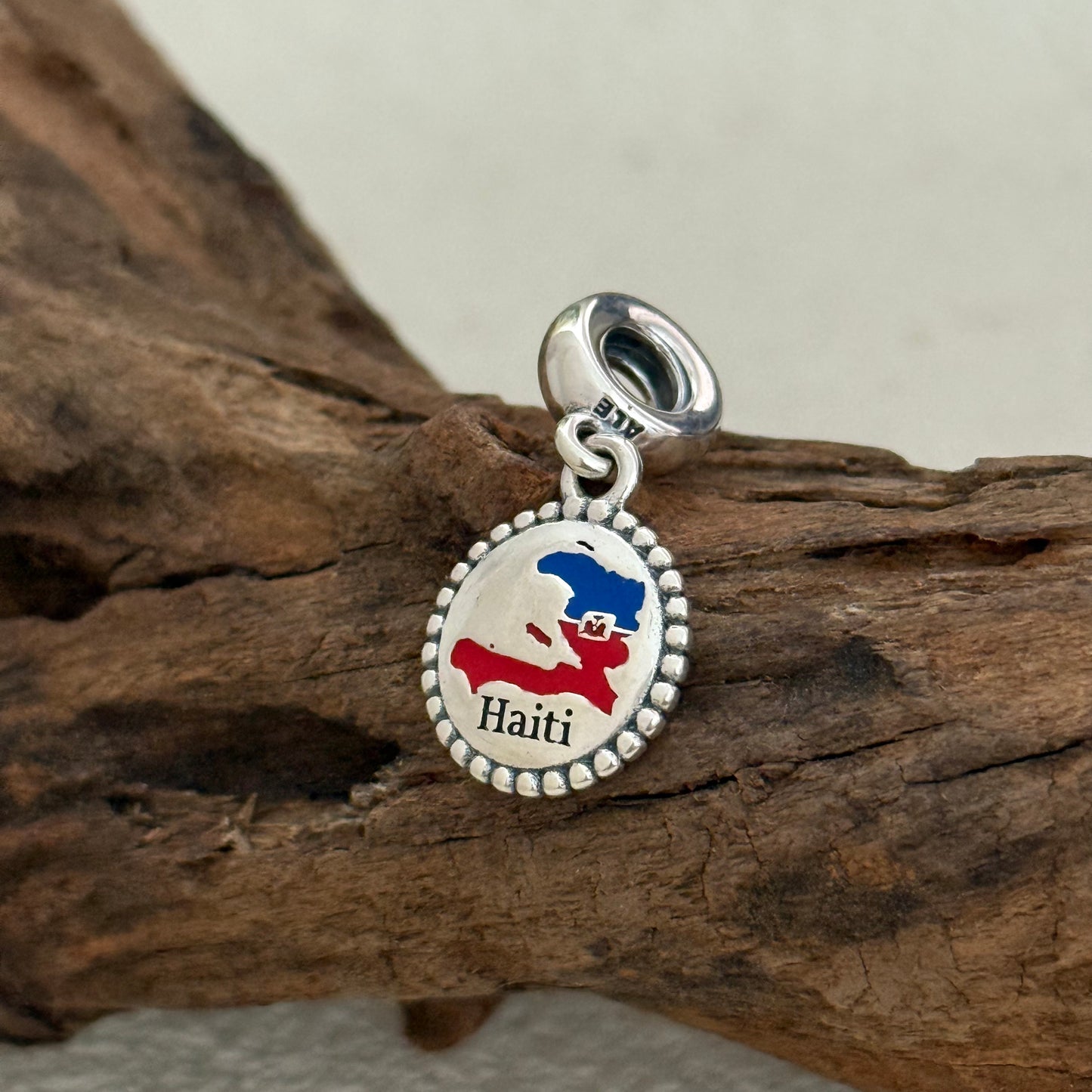 Haiti Map Flag Exclusive Dangle Charm Pendant for Pandora Bracelet