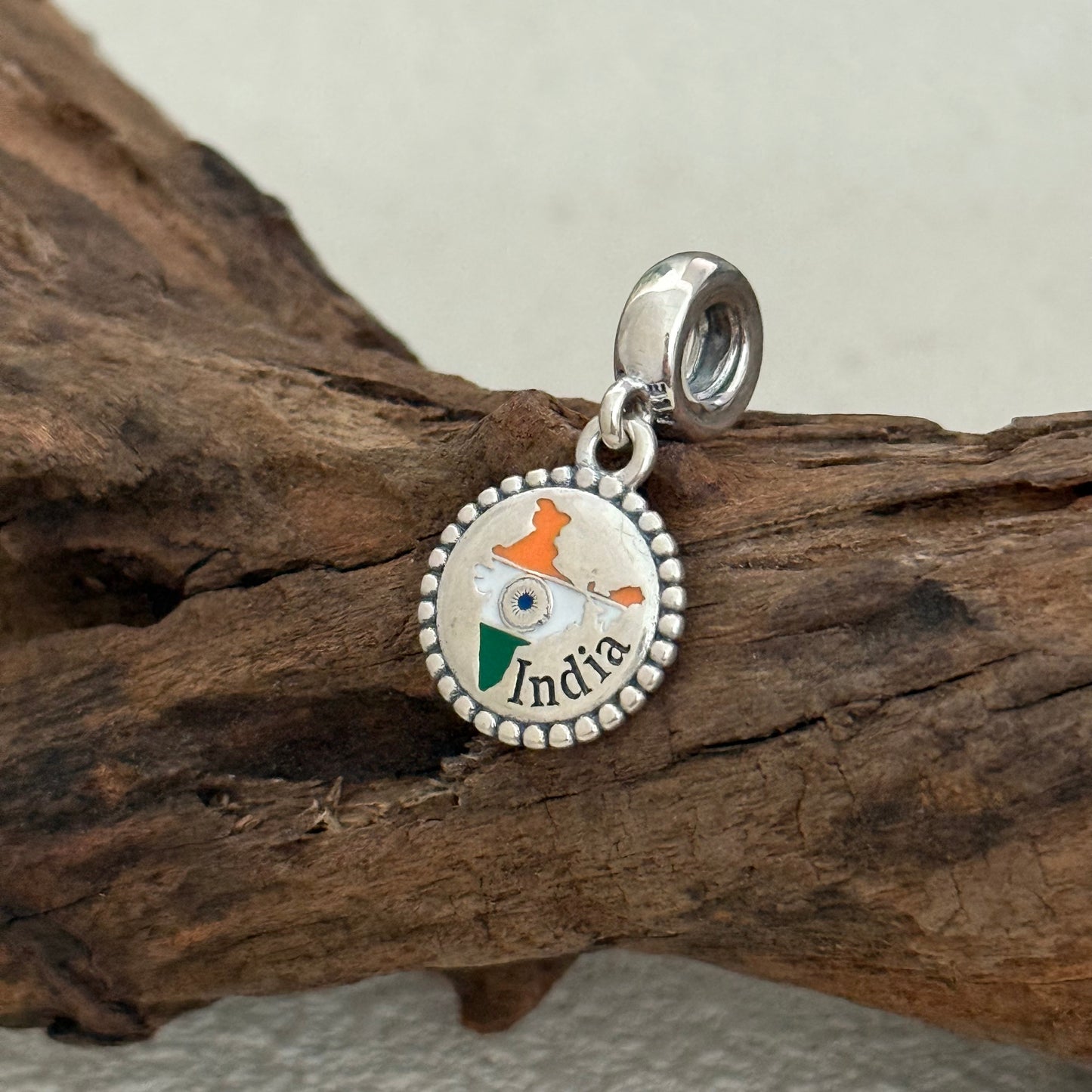 India Map Flag Exclusive Dangle Charm Pendant for Pandora Bracelet