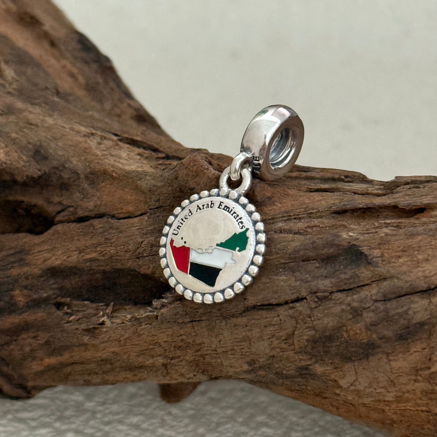 United Arab Emirates Map Flag Exclusive Dangle Charm Pendant for Pandora Bracelet