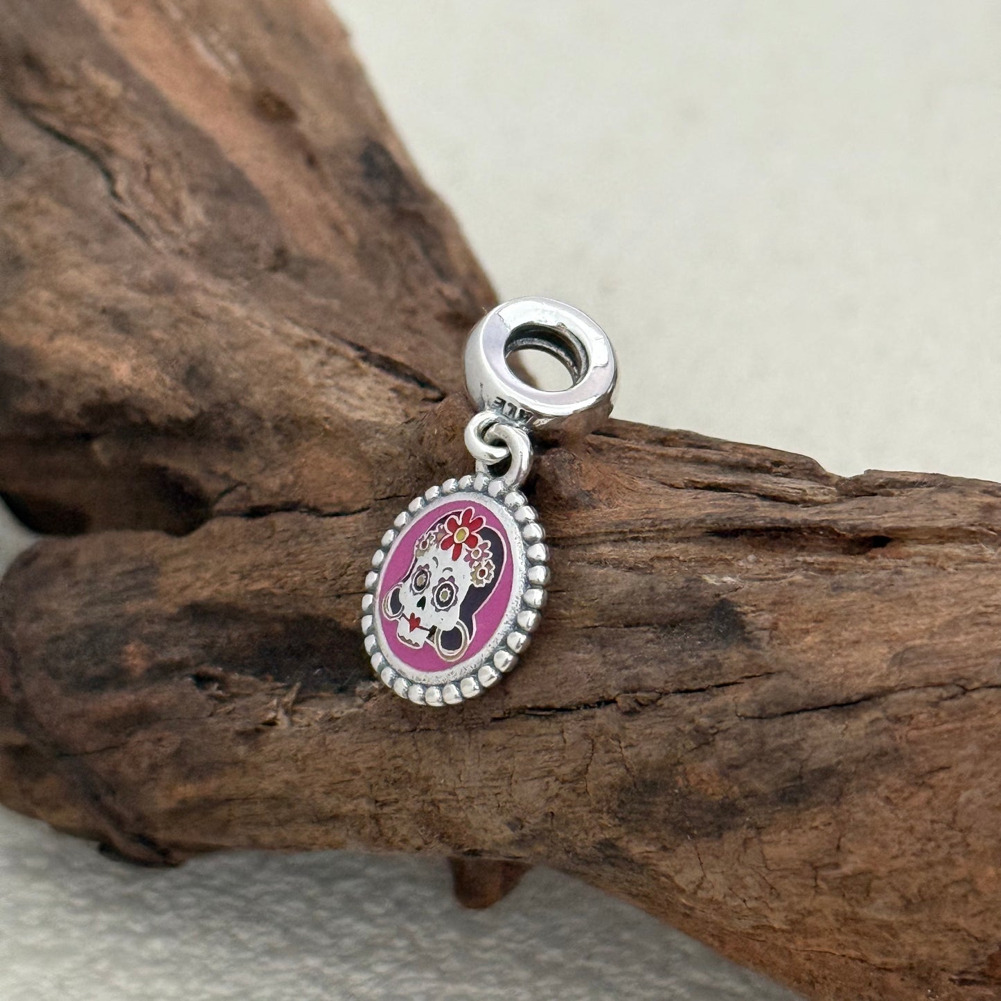 Calavera de Mujer Exclusive Dangle Charm Pendant for Pandora Bracelet
