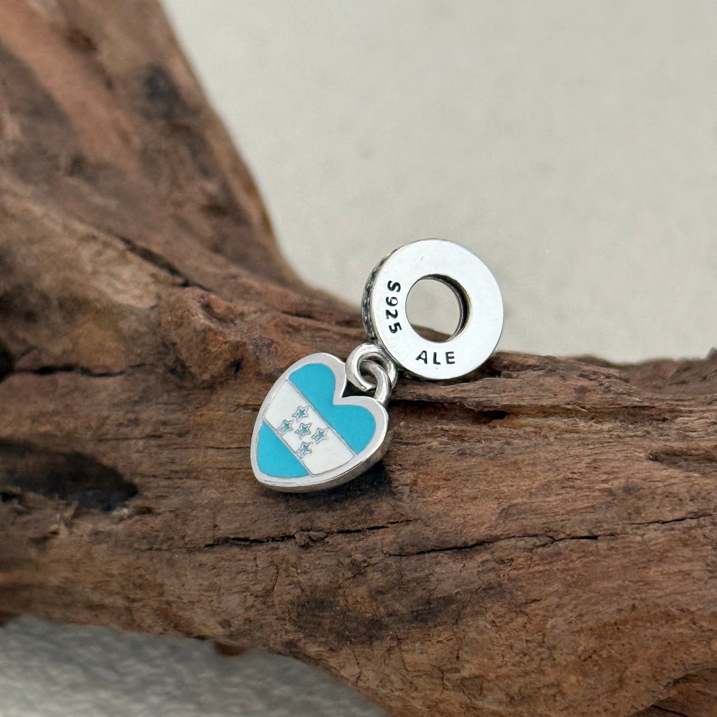 Honduras Flag Heart Exclusive Dangle Charm Pendant for Pandora Bracelet