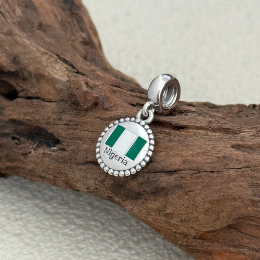 Nigeria Flag Exclusive Dangle Charm Pendant for Pandora Bracelet