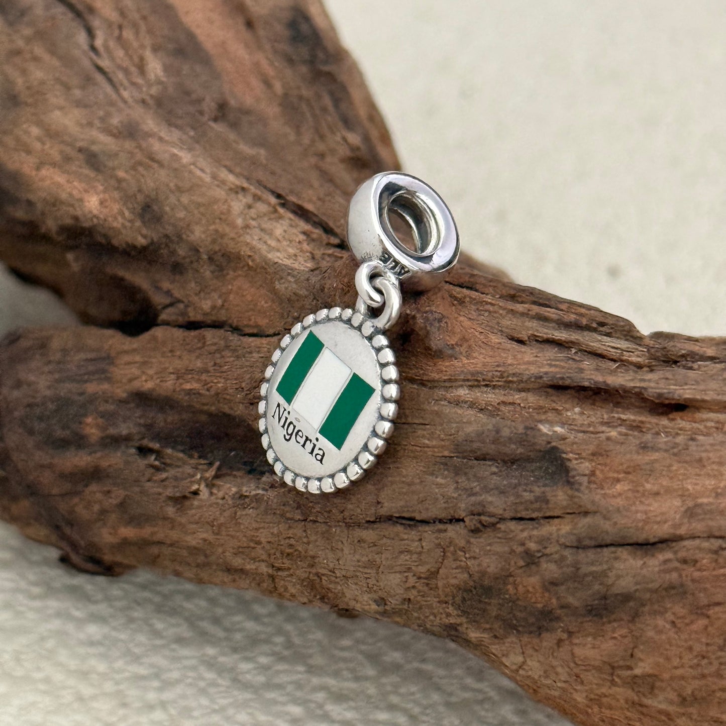 Nigeria Flag Exclusive Dangle Charm Pendant for Pandora Bracelet