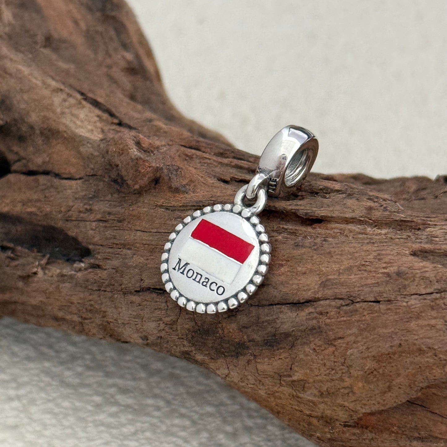Monaco Flag Exclusive Dangle Charm Pendant for Pandora Bracelet