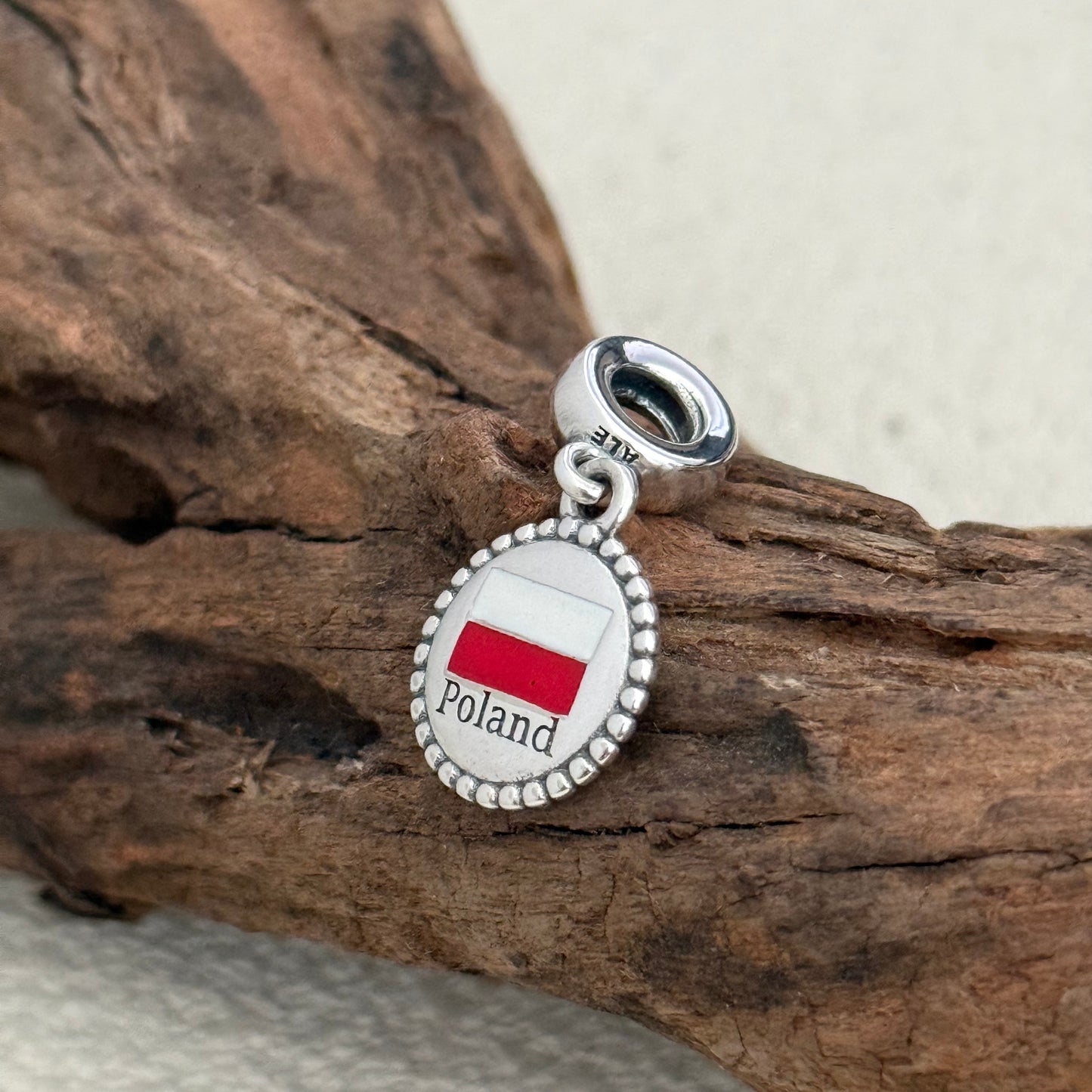 Poland Flag Exclusive Dangle Charm Pendant for Pandora Bracelet