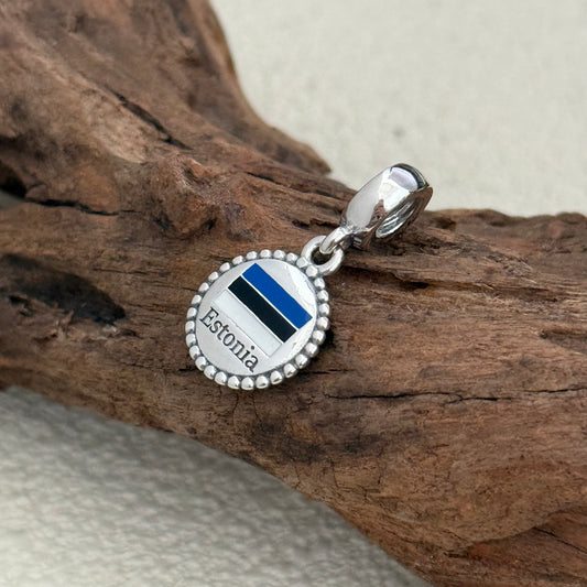 Estonia Flag Exclusive Dangle Charm Pendant for Pandora Bracelet