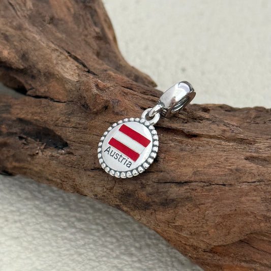 Austria Flag Exclusive Dangle Charm Pendant for Pandora Bracelet