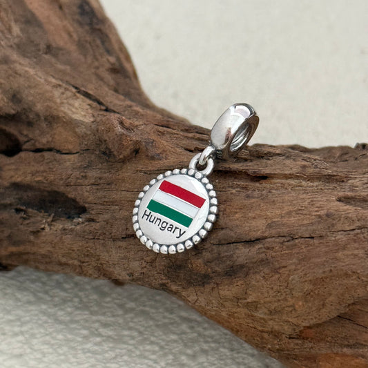 Hungary Flag Exclusive Dangle Charm Pendant for Pandora Bracelet