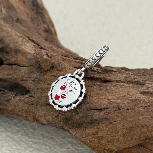 France Wine Exclusive Dangle Charm Pendant for Pandora Bracelet