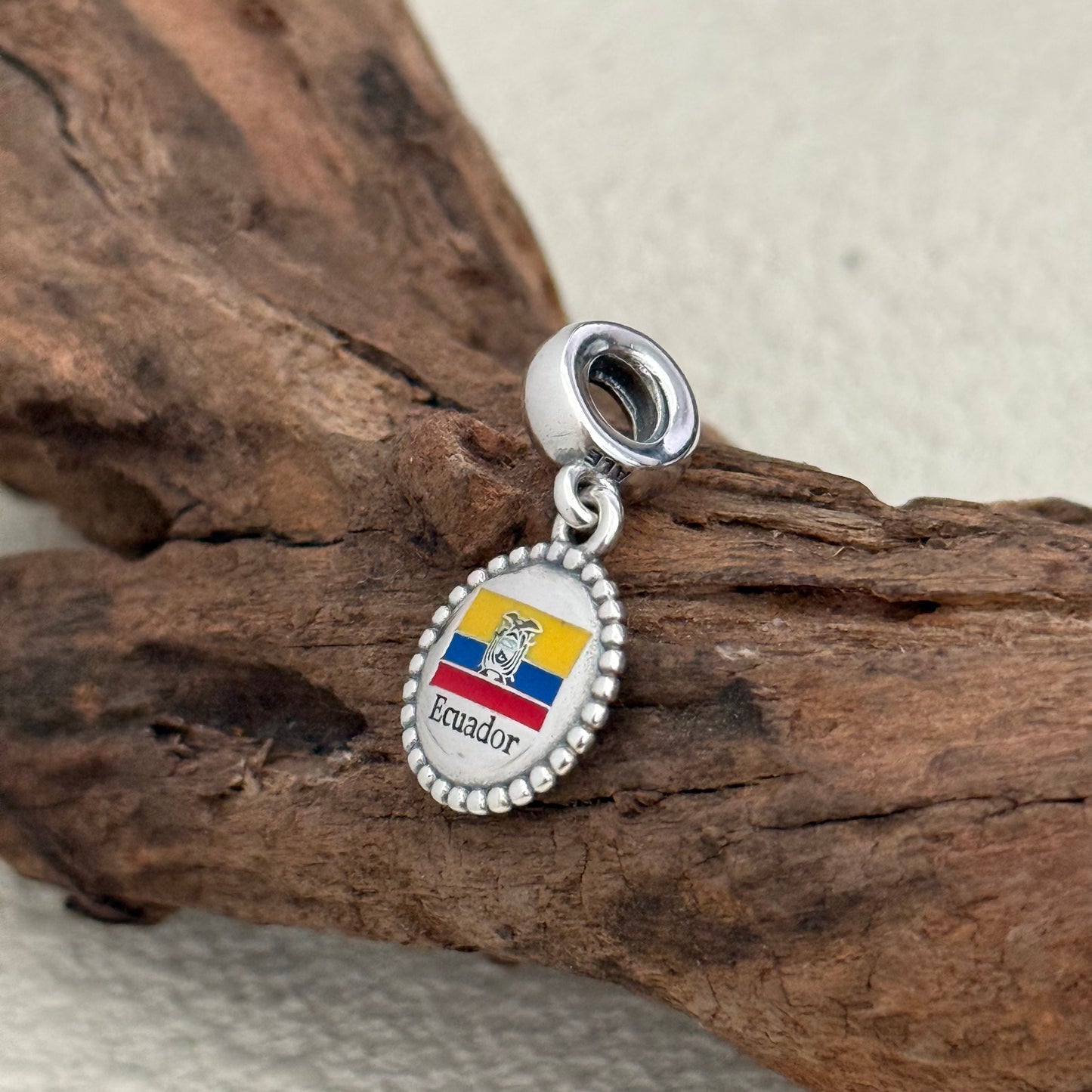 Ecuador Flag Exclusive Dangle Charm Pendant for Pandora Bracelet